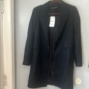 Zara Black Pinstripe Blazer